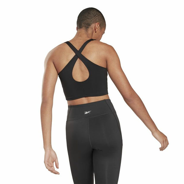Sport-BH Reebok Yoga Floral Schwarz