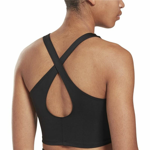 Sport-BH Reebok Yoga Floral Schwarz