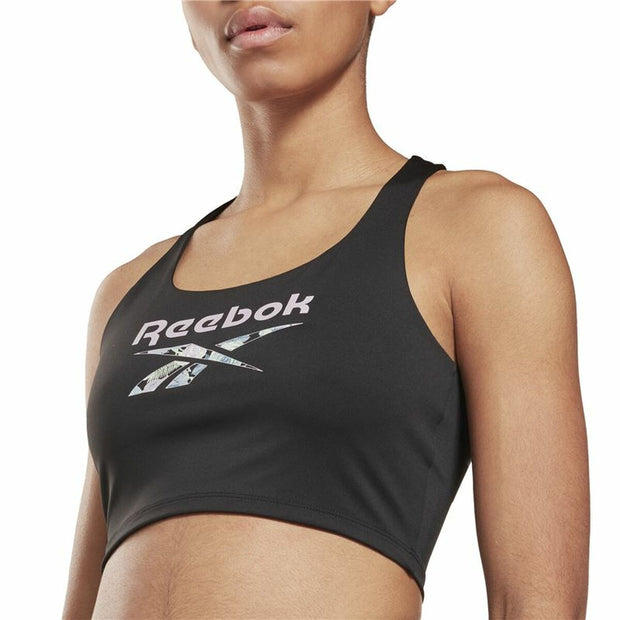Sport-BH Reebok Yoga Floral Schwarz