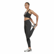 Sport-BH Reebok Yoga Floral Schwarz