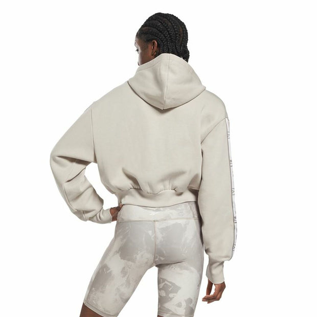 Damen Sweater mit Kapuze Reebok Tape Pack W Moonstone Beige