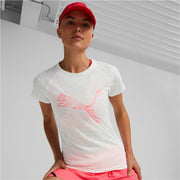 Damen Kurzarm-T-Shirt Puma Run Logo Weiß