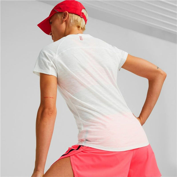 Damen Kurzarm-T-Shirt Puma Run Logo Weiß