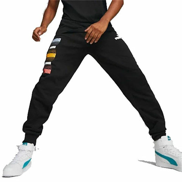 Hose für Erwachsene Puma  Logo Repeat  Schwarz Herren