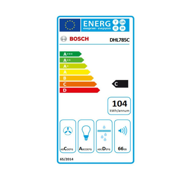 Konventioneller Rauchfang BOSCH DHL785C 70 cm 730 m3/h 66 dB 277W