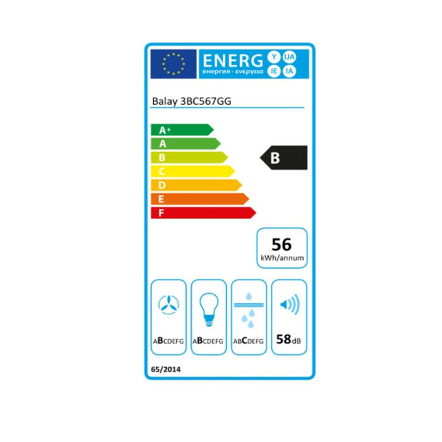 Konventioneller Rauchfang Balay 3BC567GG 60 cm 660 m3/h 57 dB