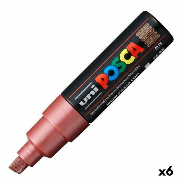 felt-tip pens POSCA PC-8K Metallic Red 6 Units