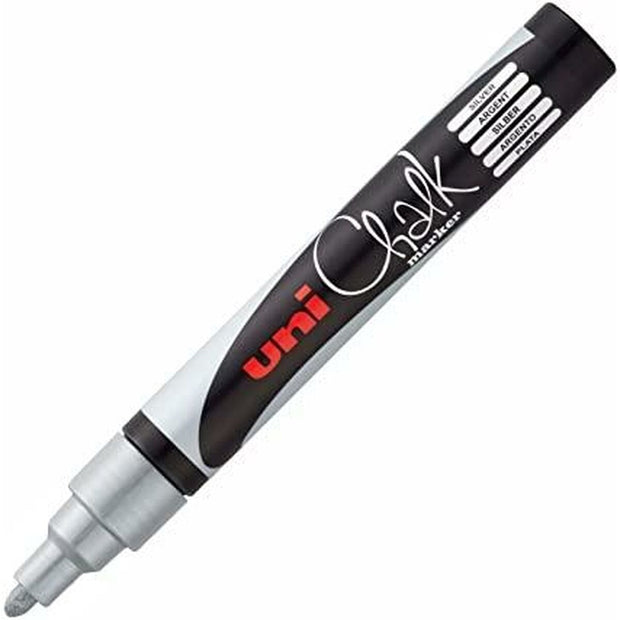 Liquid chalk marker Uni-Ball PWE-5M Silver 6 Units