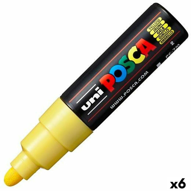felt-tip pens POSCA PC-7M Yellow 6 Units