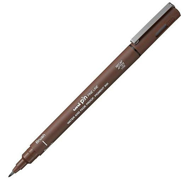 Permanent marker Uni-Ball PINBR-200(S) Paintbrush Sepia (12 Units)