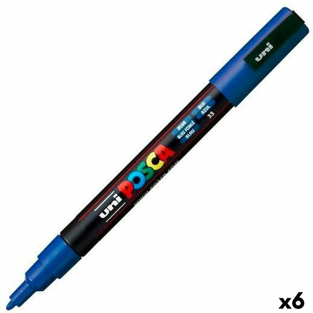 Marker POSCA PC-3M Blue 6 Units