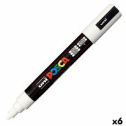felt-tip pens POSCA PC-5M White 6 Units