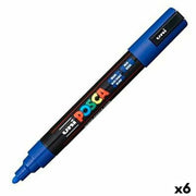 felt-tip pens POSCA PC-5M Blue 6 Units