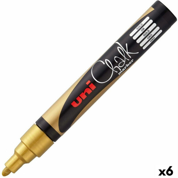 Liquid chalk marker Uni-Ball 4095 Golden 6 Units
