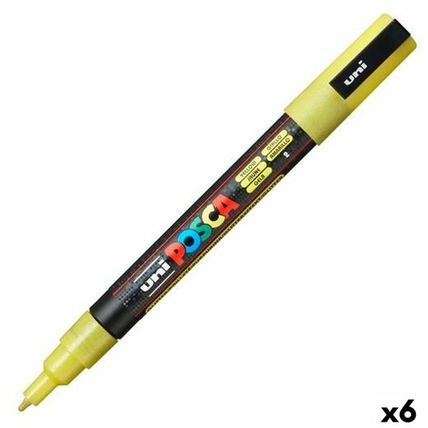 Marker POSCA PC-3ML Glitter Yellow 6 Units