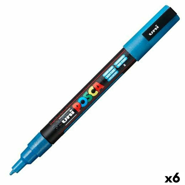 Marker POSCA PC-3ML Glitter Light Blue 6 Units