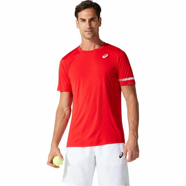 Herren Kurzarm-T-Shirt Asics Court SS Rot