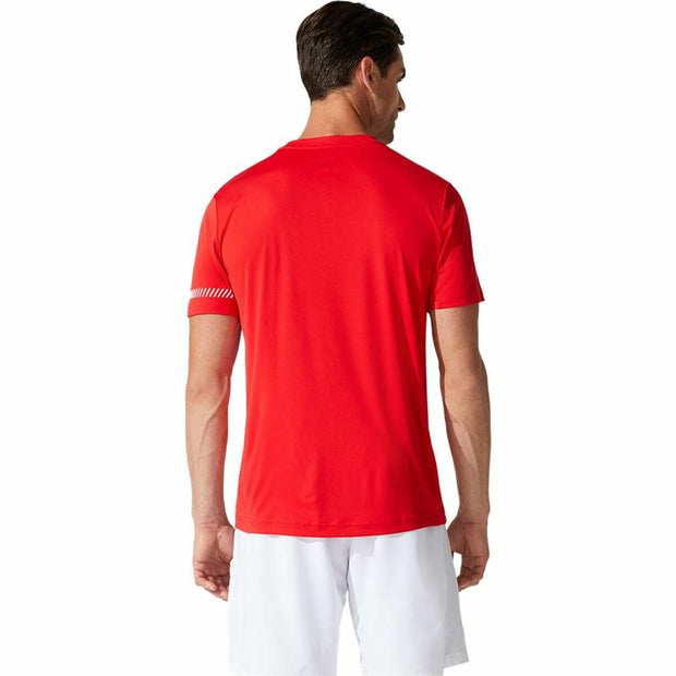 Herren Kurzarm-T-Shirt Asics Court SS Rot