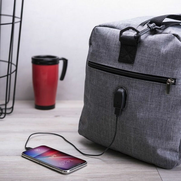 Reisetasche mit USB und Schultergurt XXL Ladder 146043 Grau (25 Stück)