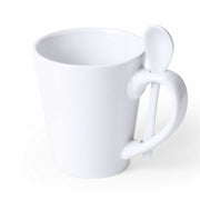 Tasse mit Löffel Beppi 145184 Weiß (350 ml) (36 Stück)