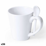 Tasse mit Löffel Beppi 145184 Weiß (350 ml) (36 Stück)