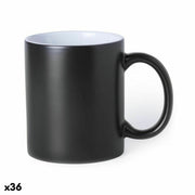 Keramiktasse 145837 zweifarbig Schwarz (350 ml) (36 Stück)