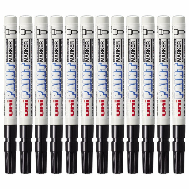 Permanent marker Uni-Ball Paint PX-21L Black 12 Units