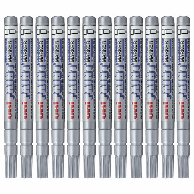 Permanent marker Uni-Ball Paint PX-21L 0,8-1,2 mm Silver (12 Units)