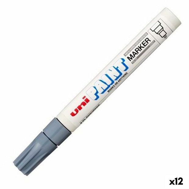 Permanent marker Uni-Ball PX-20 Grey 2,8 mm (12 Units)