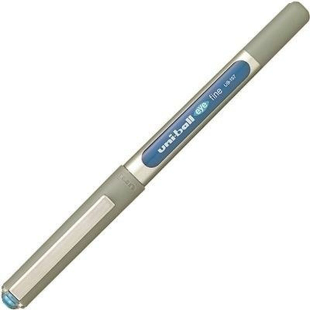 Liquid ink ballpoint pen Uni-Ball Rollerball Eye Fine UB-157 Light Blue 12 Units