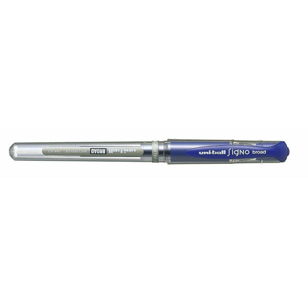 Liquid ink ballpoint pen Uni-Ball Signo Broad UM-153 W Blue 12 Units