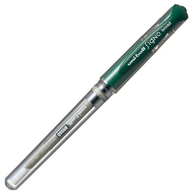 Liquid ink ballpoint pen Uni-Ball Signo Broad UM-153 W Green 12 Units