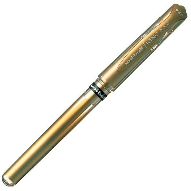 Liquid ink ballpoint pen Uni-Ball Signo Broad UM-153 W Golden 12 Units