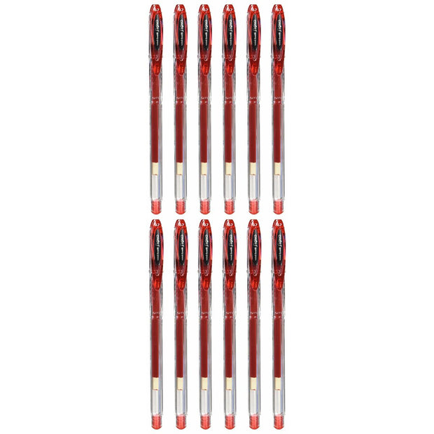 Liquid ink ballpoint pen Uni-Ball Rollerball Signo Basicos UM-120 Red 12 Units