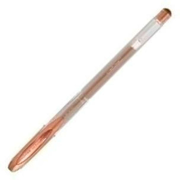 Liquid ink ballpoint pen Uni-Ball Rollerball Signo Noble Bronze Metallic 12 Units