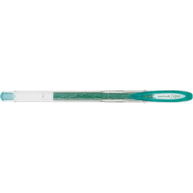 Liquid ink ballpoint pen Uni-Ball Sparkling UM-120SP Green 12 Units