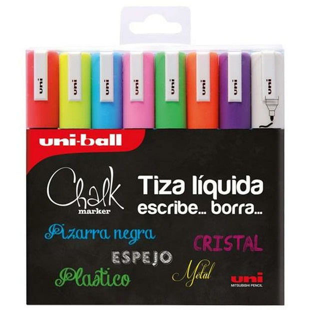 Liquid chalk marker Uni-Ball PWE-5M Multicolour 8 Units