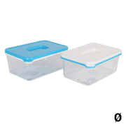 Lunchbox White & Blue rechteckig Lang