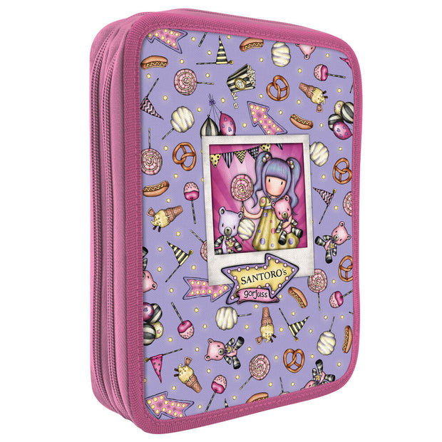 Double Pencil Case Gorjuss First prize Lilac (46 Pieces)