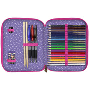 Double Pencil Case Gorjuss Up and away Purple (46 Pieces)