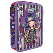 Double Pencil Case Gorjuss Up and away Purple (46 Pieces)