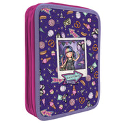 Double Pencil Case Gorjuss Up and away Purple (46 Pieces)