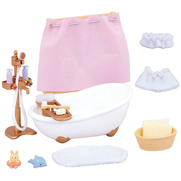 Dolls House Accessories Sylvanian Families Bath and Shower Set