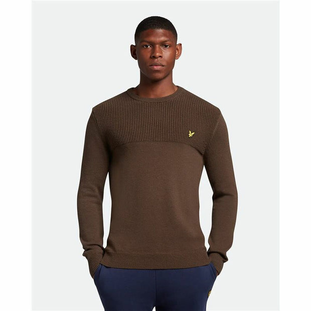 Herren Sweater ohne Kapuze Lyle & Scott V1-Crew Olive
