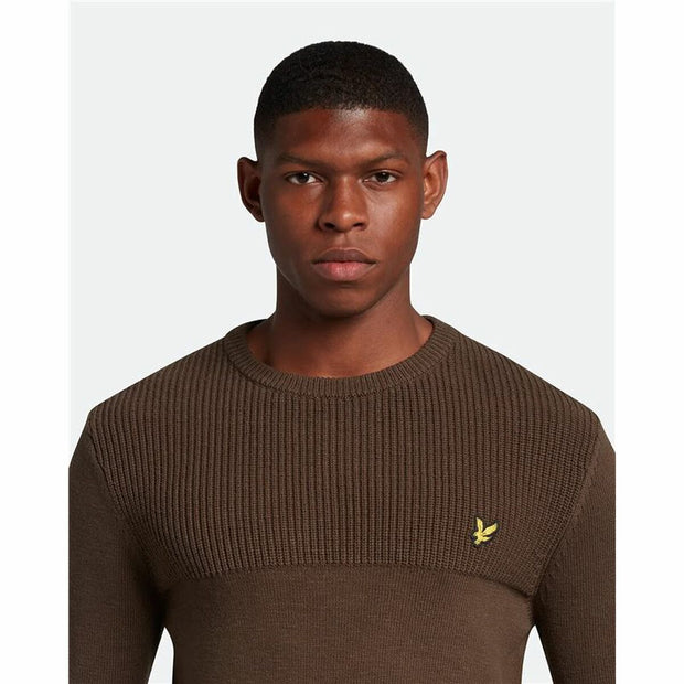 Herren Sweater ohne Kapuze Lyle & Scott V1-Crew Olive