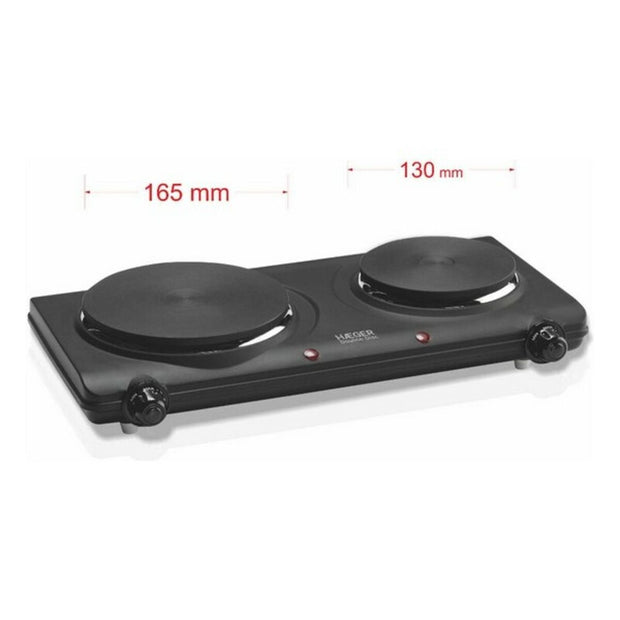 Elektrische Heizplatte Haeger Double Disc Schwarz 2 Herde 2250W