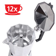 Italienische Kaffeemaschine Haeger Moka Pot 12 Kopper