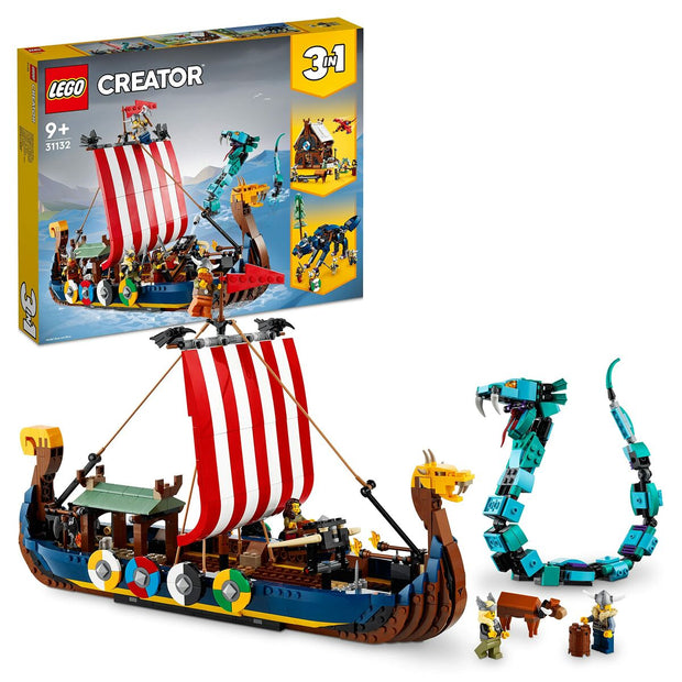 Playset Lego 31132 Creator 3-in-1 Viking Ship and Midgard Serpent (1192 Pieces)