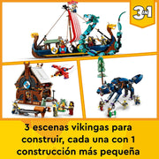 Playset Lego 31132 Creator 3-in-1 Viking Ship and Midgard Serpent (1192 Pieces)