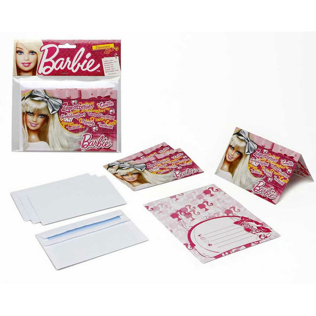 Party supply set Barbie 15 x 10 cm Envelopes Invitations